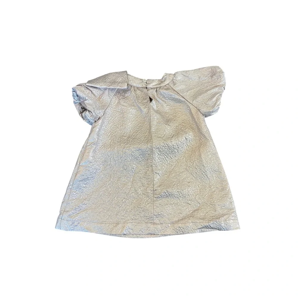 Zara‎ Baby Girl Holiday Dress 12-18 months Gold Bow Party Dressy Champagne Cute
